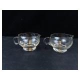 Princess House Crystal Teacups with Leaf Pattern (Lot of 2)