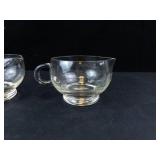 Princess House Crystal Teacups with Leaf Pattern (Lot of 2)