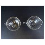 Princess House Crystal Teacups with Leaf Pattern (Lot of 2)