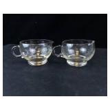 Princess House Crystal Teacups with Leaf Pattern (Lot of 2)