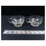 Princess House Crystal Teacups with Leaf Pattern (Lot of 2)