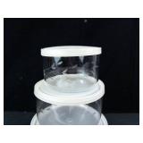 Princess House Heritage Crystal Storage Bowls - Floral Etching with Lids (3-Piece Set)