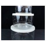Princess House Heritage Crystal Storage Bowls - Floral Etching with Lids (3-Piece Set)