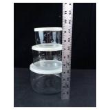 Princess House Heritage Crystal Storage Bowls - Floral Etching with Lids (3-Piece Set)