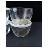 Princess House Glass Bowls with Lids - Etched Leaf Pattern (Set of 4)