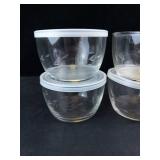 Princess House Glass Bowls with Lids - Etched Leaf Pattern (Set of 4)