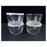 Princess House Glass Bowls with Lids - Etched Leaf Pattern (Set of 4)