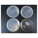 Princess House Glass Bowls with Lids - Etched Leaf Pattern (Set of 4)