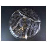 Princess House Clear Crystal Floral Pattern Centerpiece Bowl