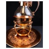 Princess House Vintage Copper Coffee Carafe with Glass Server, Stand & Tray