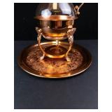 Princess House Vintage Copper Coffee Carafe with Glass Server, Stand & Tray