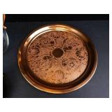 Princess House Vintage Copper Coffee Carafe with Glass Server, Stand & Tray