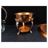 Princess House Vintage Copper Coffee Carafe with Glass Server, Stand & Tray