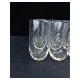 Princess House Etched Glass Tumblers - Leaf Pattern