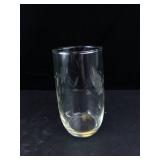 Princess House Etched Glass Tumblers - Leaf Pattern