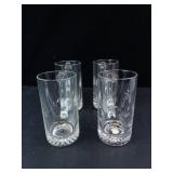 Princess House Clear Glass Mugs with Etched Leaf Pattern