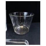 Princess House Heritage Crystal Ice Buckets with Glass Ice Tongs