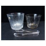 Princess House Heritage Crystal Ice Buckets with Glass Ice Tongs