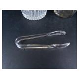 Princess House Heritage Crystal Ice Buckets with Glass Ice Tongs
