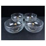 Princess House Leaf-Etched Crystal Bowls (Lot of 4)