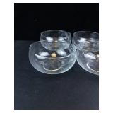 Princess House Leaf-Etched Crystal Bowls (Lot of 4)