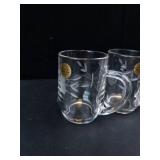 Princess House Crystal Mugs - Made in France, 4-Piece Set, Etched Leaf Pattern