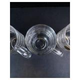 Princess House Crystal Mugs - Made in France, 4-Piece Set, Etched Leaf Pattern