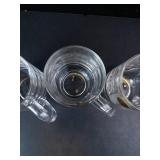 Princess House Crystal Mugs - Made in France, 4-Piece Set, Etched Leaf Pattern