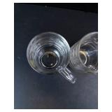 Princess House Crystal Mugs - Made in France, 4-Piece Set, Etched Leaf Pattern