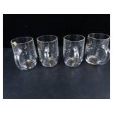 Princess House Crystal Mugs - Made in France, 4-Piece Set, Etched Leaf Pattern
