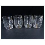 Princess House Crystal Mugs - Made in France, 4-Piece Set, Etched Leaf Pattern