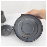 Crackle-Glaze Ceramic Tea Set with Teapot, Mugs, Bowls & Tray