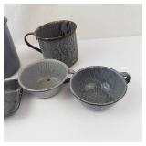 Crackle-Glaze Ceramic Tea Set with Teapot, Mugs, Bowls & Tray