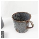 Crackle-Glaze Ceramic Tea Set with Teapot, Mugs, Bowls & Tray