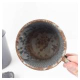 Crackle-Glaze Ceramic Tea Set with Teapot, Mugs, Bowls & Tray