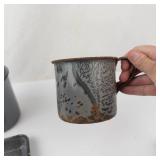 Crackle-Glaze Ceramic Tea Set with Teapot, Mugs, Bowls & Tray