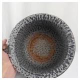 Vintage Gray Crackle Enamelware Cookware Set - Stock Pot, Plate & Cups