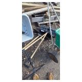 Mixed lot of Push Spreaders and wheel barrow