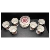 Vintage Rastal – “Rüdesheim Rhein Anno 1860” Goblet & Plate Set (12 Pc)