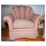 Pair of Vintage Pink Shell Back Chairs by Thomasville