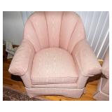 Pair of Vintage Pink Shell Back Chairs by Thomasville