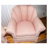 Pair of Vintage Pink Shell Back Chairs by Thomasville