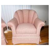 Pair of Vintage Pink Shell Back Chairs by Thomasville