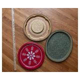 Set of 3 Vintage Tin Trays – Assorted Decorative Serving Trays