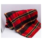 Plaid Wool Blend Throw Blanket – Unmarked Fiber (Likely Wool)