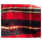 Plaid Wool Blend Throw Blanket – Unmarked Fiber (Likely Wool)