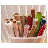 Assorted Wrapping Paper, Ribbons & Bows – Holiday & Event Gift Wrap Set with Storage Container