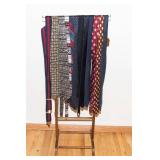 Vintage Wooden Valet Suit Stand – Tie Organizer Rack with Vintage Ties