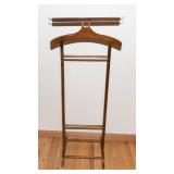 Vintage Wooden Valet Suit Stand – Tie Organizer Rack with Vintage Ties