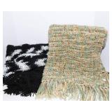 Two Crocheted Throw Blankets